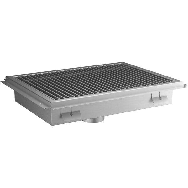 Scratch and Dent Regency 18" x 24" 14-Gauge Stainless Steel Floor Trough with Grate