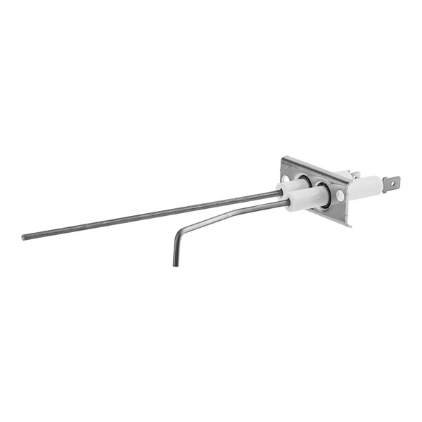 A Vulcan metal rod with two holes and a long handle.