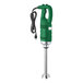 A green and silver AvaMix heavy-duty immersion blender with a black cord.